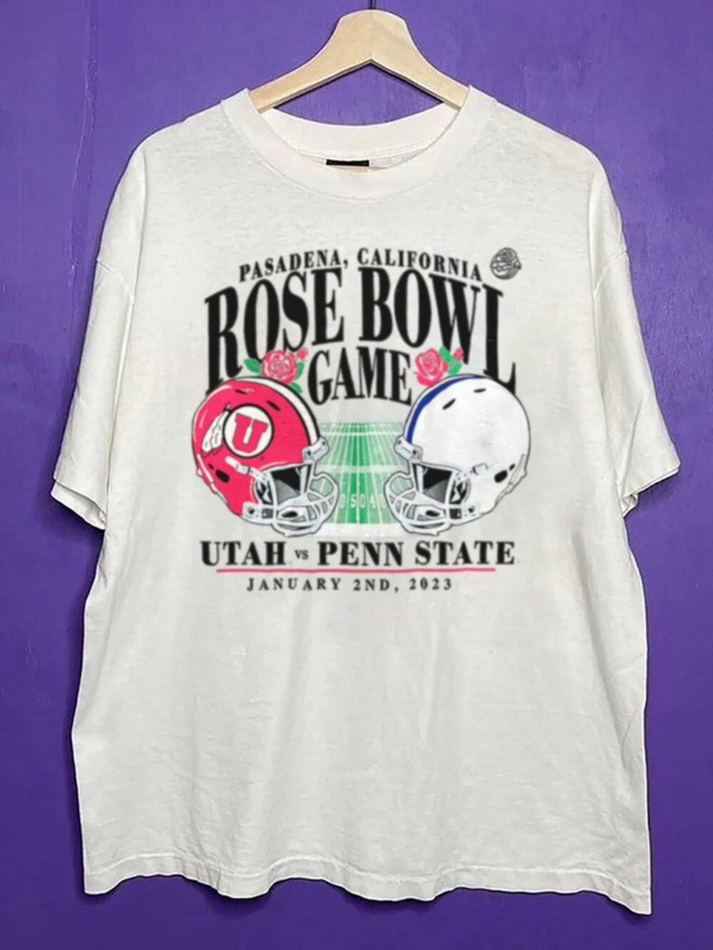 Vintage Penn State Nittany Lions Vs Utah Utes 2023 Rose Bowl Game Football Shirt